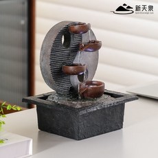 新天泉 流水擺件 創意水循環加濕器, 太极八卦-流水摆件