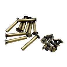 shangren 시카고 스크류 DIY 가죽 책 스크랩북 사진 앨범 가죽 벨트 실버 톤을위한 10pcs 금속 플랫 헤드 리벳, 철, 청동