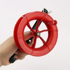 농업 작업 얼레 릴 빨간 간편 활동 손잡이 놀이 50m 원형 감개 달린 실 휴대, 1개