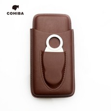COHIBA鱷魚紋雪茄皮套附雪茄剪刀收納空間，輕巧便攜，品味之選