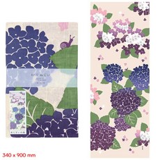 일본직구 검도 면수건 두건 베이지 수국가든 34x90cm