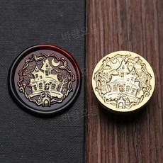 초대장 왁스 스탬프 할로윈 스컬 패턴 1개 탈착식 황동헤드, 96-3cm