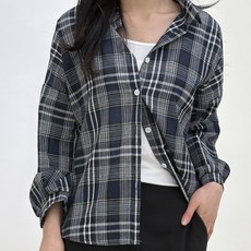 [루즈핏/간절기] 캐주얼 체크무늬 박시한 레이어드 긴팔 셔츠 남방