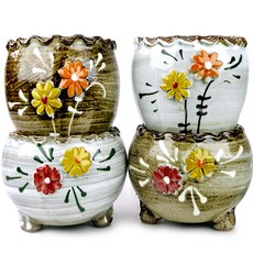 무배 행복한꽃그릇 여주통통 4종세트 다육이화분 분갈이흙, 4개