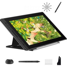 화면 배터리 없는 펜 PW600L 및 10팩 교체용 펜촉이 있는 HUION 캄바스 프로 16V2 드로잉 태블릿 PN06, 타블렛 화면 배터리 없는 펜 PW600L 10팩 교체용