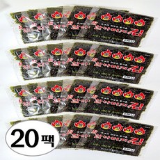 할아버지김 불맛나는 수제 곱창김 소문난 구운 조미 파래 옛날시골 할머니 맥반석 즉석구이 김, 20개, 20g