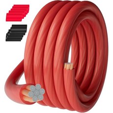 10 게이지 AWG 전원 접지선 케이블 10피트 각각빨강검정 반투명 자동차 배터리 용접 전기선 CCA 벌크 DIY 오디오 스피커 앰프 태양광 해양 발전기 RV 트레일러 인버터, 빨강, 40피트