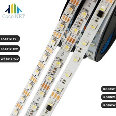 SK6812 WS2814 RGBW NW WW Led 스트립 5050SMD 4 IN 1 60Led/Pixels/M 개별 주소 지정 가능 IP30/65/67 DC5V 12V 24V, 03 SK6812 DC5V, 13 4M 60 IP67, 01 RGB WW