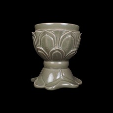 博古珍藏 五代越窯秘色瓷蓮花爐 早期收藏 老件瓷器 博物館級文物