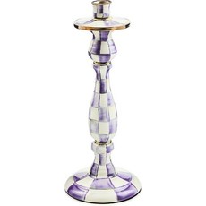 맥켄지 차일즈 에나멜 촛대 캔들 홀더 장식 중간 크기 보라색과 흰색 체크 무늬 276885, Violet Check, Large