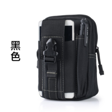 MOLLE 戰術腰包 戶外運動手機防水耐磨多功能腰掛包, 黑色白線