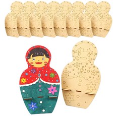 키득키득 마트로시카 우드공예 나무 핸드폰 거치대 DIY, 10개, 단일