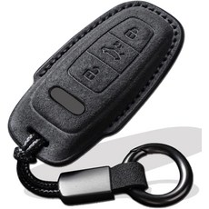 Audi 스마트 키 케이스 커버 A3 A6 A7 Q7 Q8 스웨이드 블랙, 1개