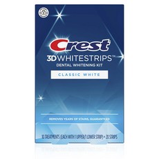 크레스트 3D 화이트스트립 클래식 비비드 치아 미백 스트립 키트 20개(10개 팩), 1개