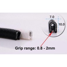 패킹 흡음 테이프 자동차 방음 풍절음 고무 몰딩 웨더 스트립 블랙 U 채널 PVC 엣지 트림 도어 씰 윈도우 트럭 소음 방지 가드 1 m, 7x10mm, Black, 1개