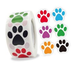 6색 강아지 발자국 스티커 (608) 대용량 500pcs OC_0404TG