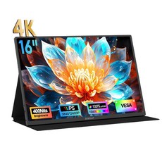 ZEUSLAP-Z16K 16인치 4K 휴대용 모니터 - 3840x2400 100DCI-P3 썬더볼트 USB-C HDMI 휴대폰 PS5 노트북 PC 화면