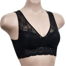 여성스러운 레이스 넓은 어깨끈 런닝형브라