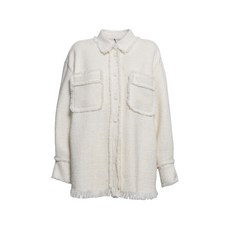 MSGM 프린지 포켓 셔츠 트위드 재킷