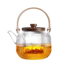 플리츠 내열유리 티포트 유리 주전자 900ml, 1개, 플리츠유리주전자 투명 1개, 플리츠유리주전자 투명