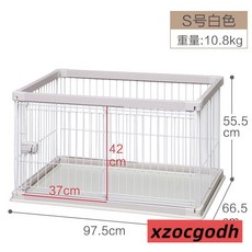 茶言 愛麗絲狗籠室內中型小型犬愛麗思狗圍欄帶厠所寵物狗狗法鬥柯基犬, 白色, 1個