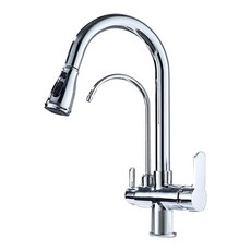 雅思廚衛 廚房淨水龍頭 三合一健康直飲 精銅主體四檔出水 旋轉抽拉龍頭 流理臺適用-A10, 1個