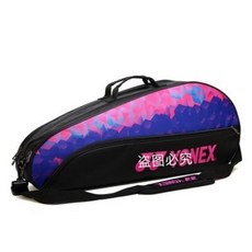 甜蜜cosmetics 新款羽毛球包 男女款運動單肩背包書包 獨立鞋倉 羽毛球包3支裝6支裝, 300D玫紅色 三支裝, 1個