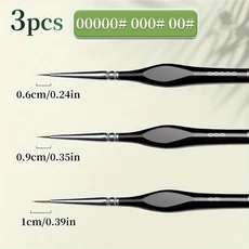 삼각형 손잡이가 있는 6/9개의 미세한 팁 브러시 세트 전문 미술 용품 수채화 그림 및 모델링에 적합, 1개