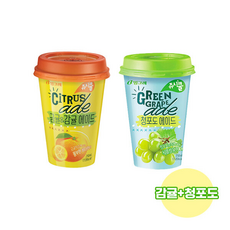 빙그레 쥬시쿨에이드 금귤감귤에이드 +청포도에이드 /무배, 5개, 250ml