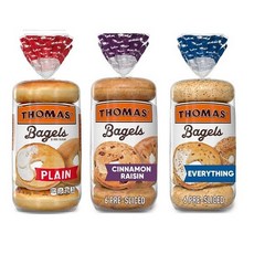 Thomas Bagles 토마스 베이글 플레인 시나몬건포도 에브리띵 (각6개입 각567g), 1개, 567g