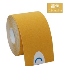 MACMUS 肌內貼 運動肌貼 肌力貼布, 黃色,2.5cm x 5m, 1個