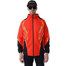 SENLANDA 連帽衝鋒衣, 紅色 網眼內裡 秋季,M