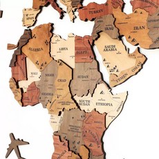 아트월 세계지도 대형 목재 인테리어소품 벽걸이 입체 카페장식 특대 월드맵, 2. 아주르블루, A. 중간