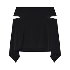 꾸레쥬 컷아웃 드레이프 미니 스커트