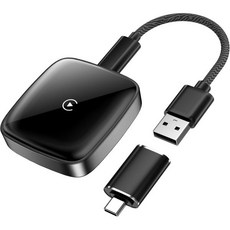 iPhone용 무선 카플레이 어댑터 유선에서 무선 카플레이로 변환 OEM 시스템 2015용 플러그 앤 플레이 인스턴트 연결 및 Siri 컨트롤iOS 10 Android 11 호, 1.57 IN