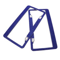 블링 라이센스 플레이트 프레임 크리스탈 자동차 번호판 크롬 몰딩 차량용, 2. Blue, 1개