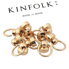 O 링 스터드가있는 10pcs 금속 볼 포스트 리벳 스크류 백 라운드 헤드 스팟 스파이크 가죽 공예 전화 케이스 장식 액세서리, 라이트 골드, 8mm