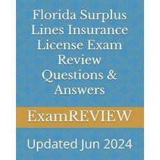 (영문도서) Florida Surplus Lines Insurance License Exam Review Questions & Answers Paperback, Createspace Independent Pub..., English, 9781511666770