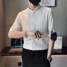 쁘띠꼬모 남성 플리츠 셔츠 슬림핏 세미오피스룩 GX5121559