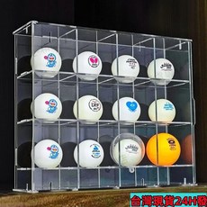 高爾夫球展示架陳列櫃 棒球乒乓球收藏櫃 悠悠球收納盒 透明防塵 多層收納 附帶開票, 24格免膠高清帶門,可壁掛, 1個