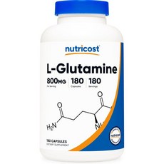 뉴트리코스트 Nutricost L-Glutamine 800mg 180 Capsules - Gluten Free Non-GMO, 180 Count (Pack of 1), 1개