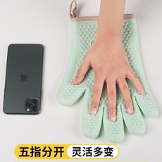 加厚防燙隔熱手套 廚房烘焙烤箱專用 硅膠耐高溫防滑, 1個, 多場景適用加厚硅膠手套防水防燙,普通薄款：隨機色隨機小1個防水款, N/A