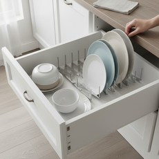 릴렉온 공간절약 접시 뚜껑 정리대, 그레이 4단+7단, 1세트