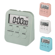 DUGNSTUDIO 디지털 주방 쿠킹 수험생 무소음 6in1 기능 타이머 스톱워치, 1개, 세이지그린