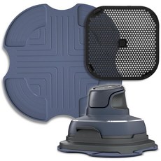 Palksky 닌자 크리스파이용 에어 프라이어 삼발이 실리콘 크리스피 에어프라이어 액세서리용 핫 패드 냄비 홀더 휴대용 유리 요리 시스템 주방 보조 (오프 화이트), 블랙과 그레이