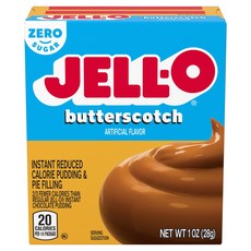 젤로 버터스카치 인스턴트 푸딩 무설탕 (4개 팩) Jell-O Butterscotch Instant Pudding Sugar Free (Pack of 4), 1 Ounce (Pack of 4), 1개