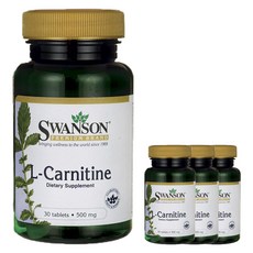 Swanson 斯旺森 左旋肉鹼錠 500mg, 30顆, 4罐