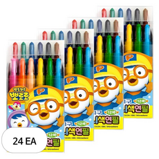 지구화학 뽀로로 미니 색연필, 12색, 24개
