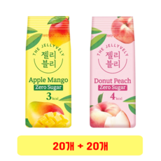 MDS 젤리블리 제로슈거 애플망고 젤리 + 납작복숭아 젤리, 20세트, 60g