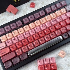 MAIMOOO 립스틱 한국어 키캡 HOA 프로파일 PBT+PC 소재 매트 반투명 레드 레트로 한글 키캡 MX 스위치 기계식 키보드용, Korean